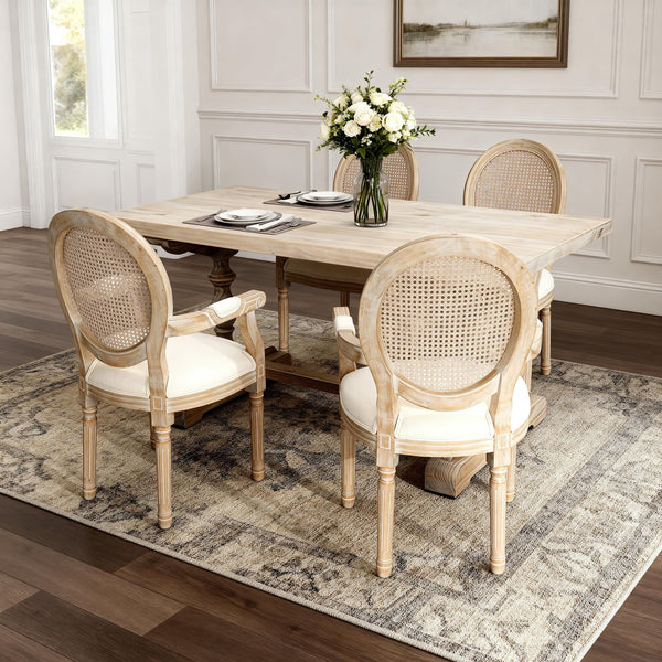 Upholstered Dining Armchair (Set of 2) - Beige