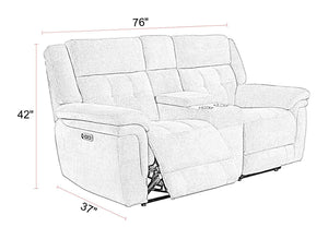 Richland - Power Reclining Console Loveseat - Bristol Gray