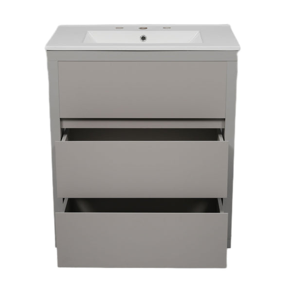 Double Sinks Bathroom Vanity Set With 2 Ceramic Basins