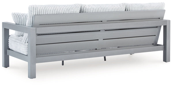 Hurley Park - 4 Pc. - Outdoor Sofa, 2 Lounge Chairs And Coffee Table - Gray