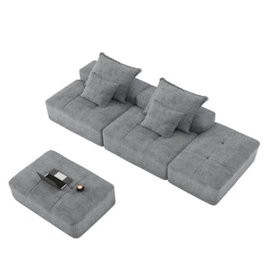 Modern Oversized, Modular Sectional Sofa With Pillows