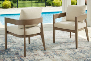 Serene Bay - Arm Chair With Cushion (Set of 2) - Dark Brown / White