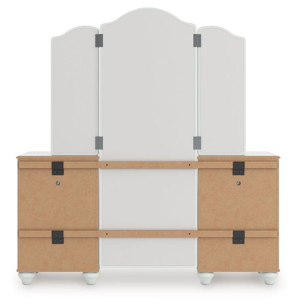 Kozlani - 3 Pc. - Vanity, Mirror And Stool - White