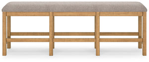 Havonplane - XL Counter Height Upholstered Dining Bench - Brown