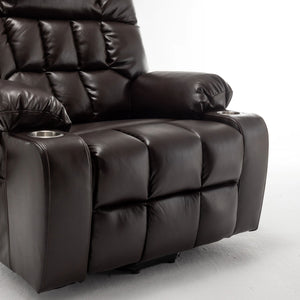 Lift Chair With Heat & Massage, 2 Pockets, 2 Cup Holders, Dual Remote - Wine Red