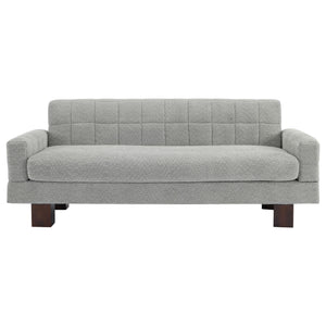 Modern Loveseat Sofa, 2 Seater With Square Arms For Living Room