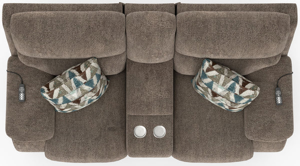 Joya - Power Headrest Power Lay Flat Reclining Console Loveseat With CR3 Heat/Massage/Lumbar/ZG