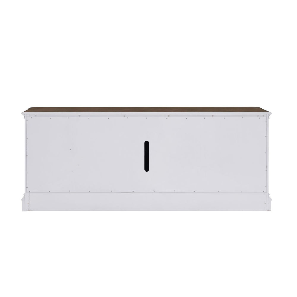 Fireplace TV Consoles - 244 82" Console With Fire FTS - White