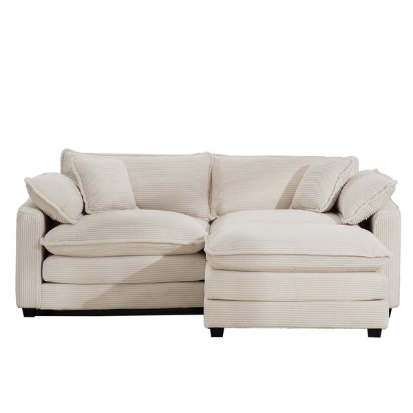 Modern Oversized Modular Cushion Sofa With Ottoman, Low Back, Deep Seating Sofa Set