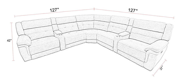 Richland - Modular Power Reclining Sectional With Power Adjustable Headrests