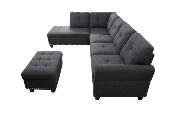 Alger - Left Hand Facing Sofa & Chaise With Ottoman