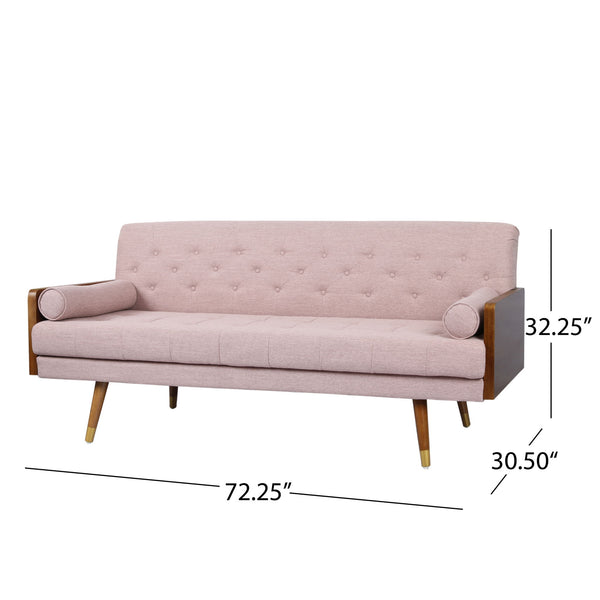Aidan - Mid Century Modern Tufted Fabric Sofa