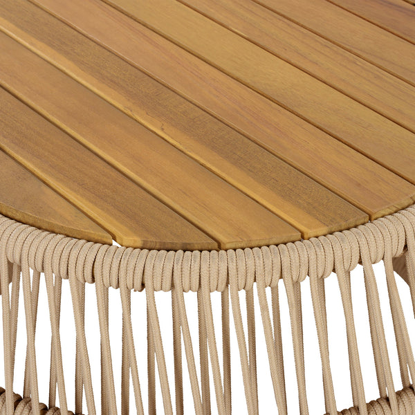 Round Side Table With Rope Frame