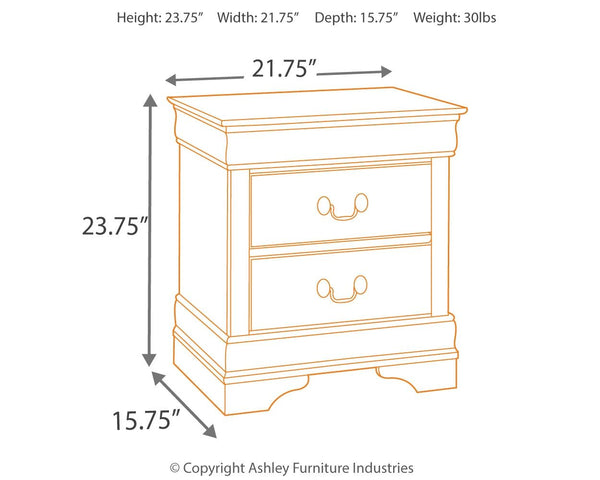 Alisdair - Two Drawer Night Stand - Reddish Brown