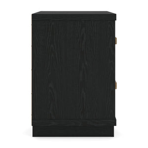 Kozmour - Two Drawer Night Stand - Black / Brown