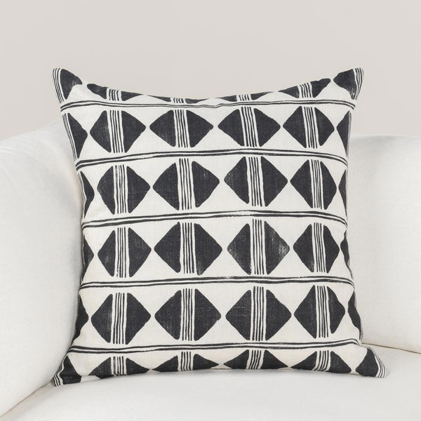 Radiant Oasis - 22" x 22" Nubia Pillow - Black / White