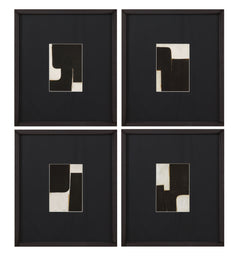 Desert Fragments Framed Print (Set of 4) - Black, White