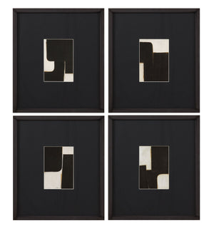 Desert Fragments Framed Print (Set of 4) - Black, White
