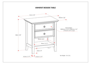 Amherst - Bedside Table - Dark Brown