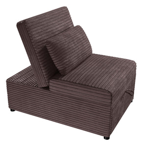 Sleeper Sofa Chair With Plush Cushion And Pull Out Bed Convertible Couch With Matching Pillow - Chocolate