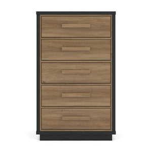 Kozmour - Five Drawer Chest - Black / Brown