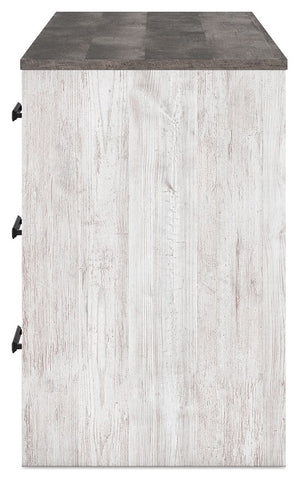 Shawburn - Home Office Desk - White / Dark Charcoal Gray
