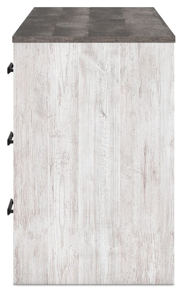 Shawburn - Home Office Desk - White / Dark Charcoal Gray