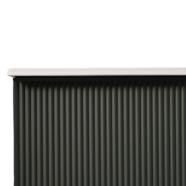 Fluted Bathroom Vanity With Ceramic Sink, Soft Close Slides