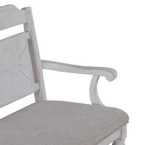 River Place - Panel Back Bench - Riverstone White & Tobacco