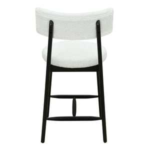 Mid Century Modern Counter Stools, Fabric Upholstered Chairs