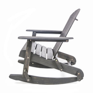 Outdoor Adirondack Rocking Chair With Hand Crafted Details