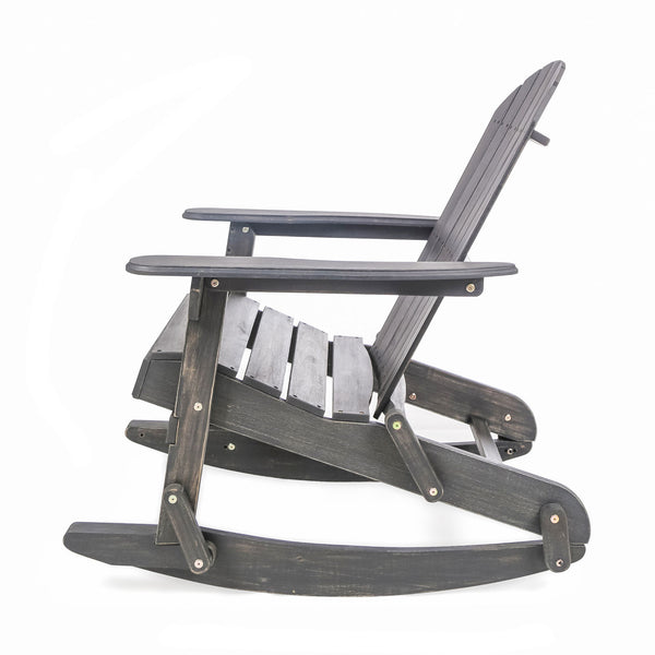 Outdoor Adirondack Rocking Chair With Hand Crafted Details