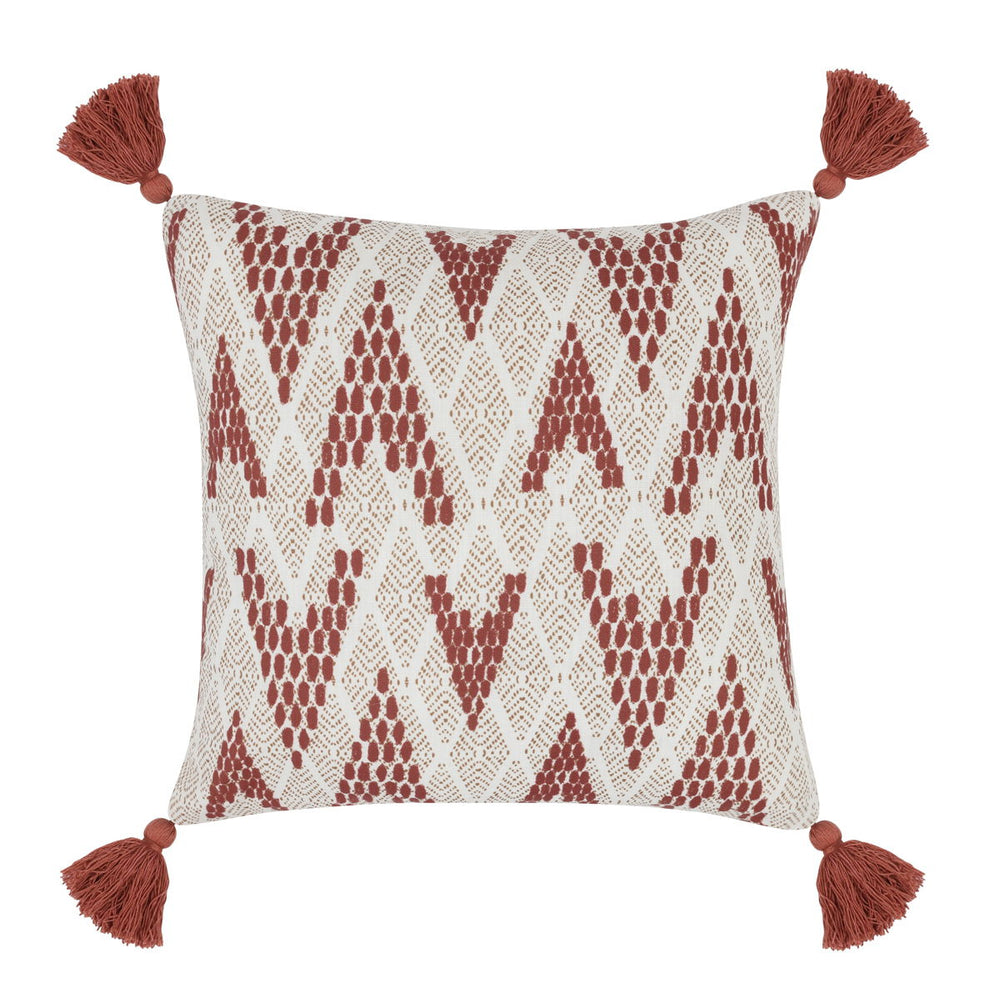 Sanibel - Pillow - Natural/Clay Red