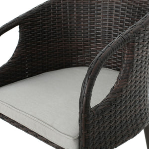 Outdoor 31" Rattan Barstools With Waterproof Cushions (Set of 2) - Multi Brown