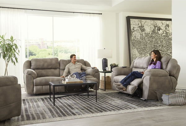 Flynn - Power Lay Flat Reclining Sofa Power Adjustable Headrest & Lumbar And Dual Heat & Massage - Fig