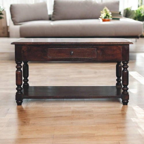 Turned Legs Drawer Table