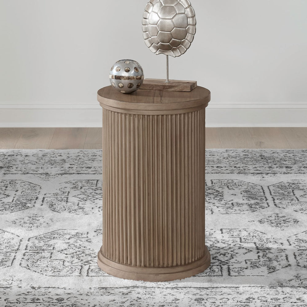 Haven Hills - Round Chairside Table - Camel Beige