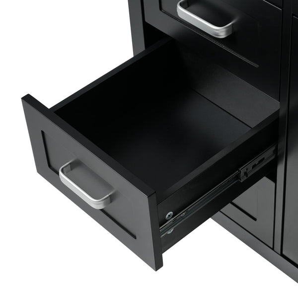 Bathroom Vanity With Sink, 2 Doors 8 Drawers, Soft Close System, Classic Design