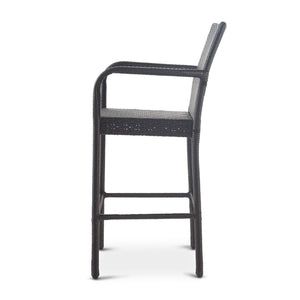 Outdoor Wicker Barstools With Rattan And Iron Frame
