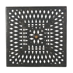 Enchantia - Outdoor Square Dining Table With Weave Tabletop And Flared Legs - Copper
