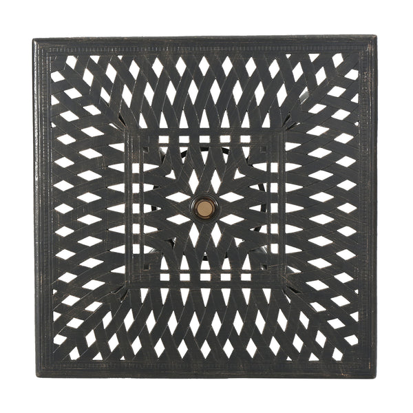 Enchantia - Outdoor Square Dining Table With Weave Tabletop And Flared Legs - Copper