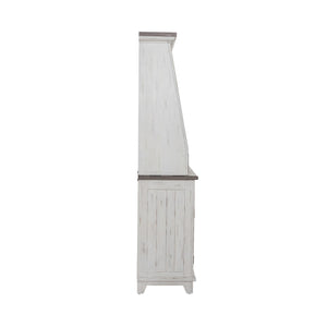 River Place - Server & Hutch - Riverstone White & Tobacco