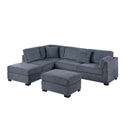 Sectional Sofa Set With Reversible Left / Right Chaise And Matching Cocktail Ottoman