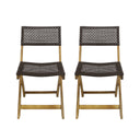Bistro Foldable Chair With Wicker Backrest