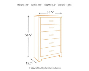 Culverbach - Five Drawer Chest - Gray
