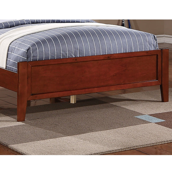 Simple Frame With Headboard And Vertical Carved Design