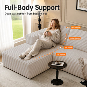 Modern L-Shaped Sectional Sofa With Left Facing Chaise