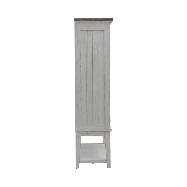 River Place - Bar Cabinet - Riverstone White & Tobacco