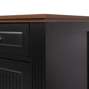 Fluted Sideboard Buffet Cabinet With 4 Doors And 3 Drawers