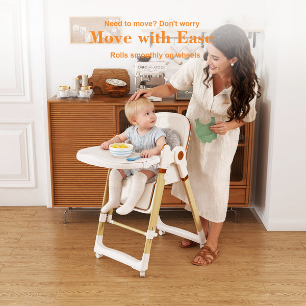 Convertible Baby High Chair To Rocker With 5 Point Harness